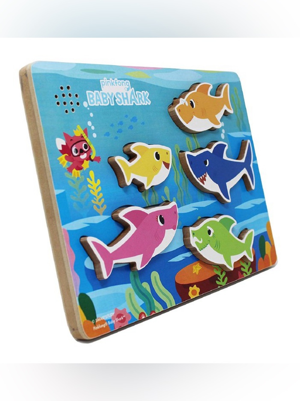 Pinkfong Baby Shark Musical Chunky Wooden Sound 5 Piece Puzzle
